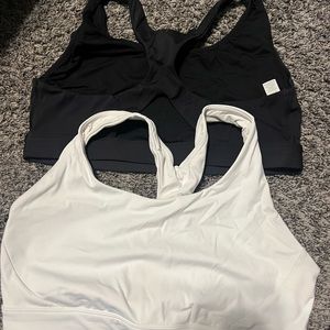 Athleta training sports bras two one black and one white size large